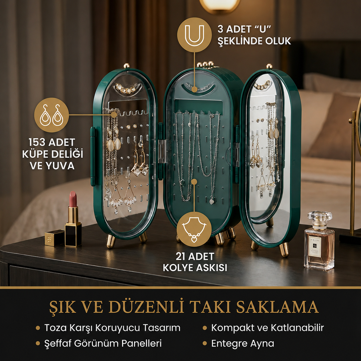 Nisyna Katlanabilir Takı Çantası