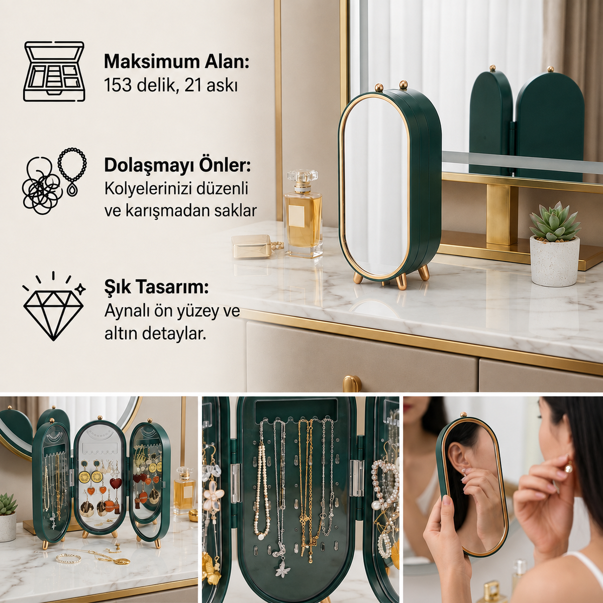 Nisyna Katlanabilir Takı Çantası